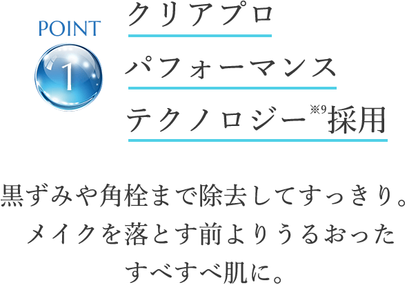 point1 クリアプロ パフォーマンステクノロジー※9採用