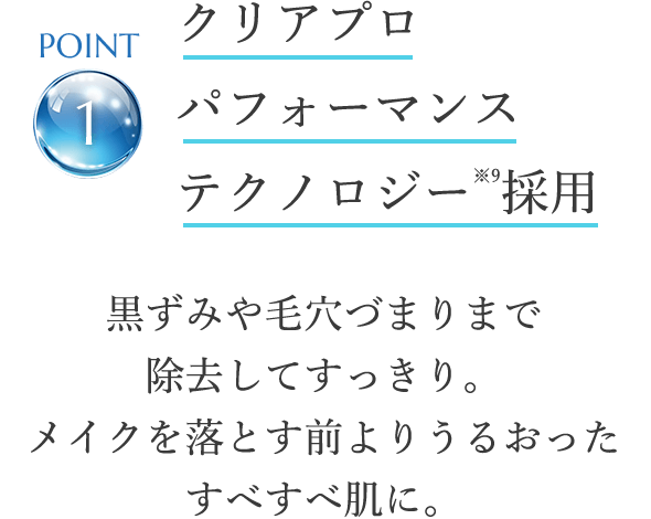 point1 クリアプロ パフォーマンステクノロジー※9採用