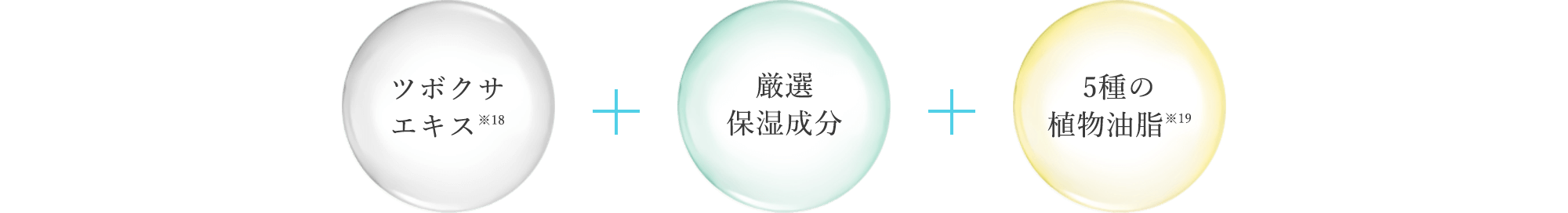 ツボクサエキス 厳選保湿成分 5種の植物油脂