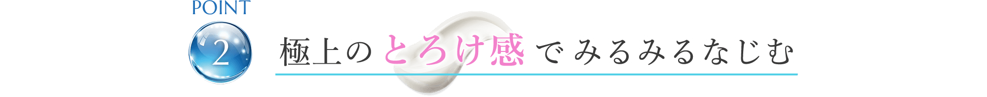 point2 極上のとろけ感 で みるみるなじむ